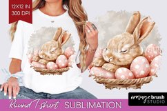 Easter Bunny Round Tshirt Background - Easter PNG Product Image 1