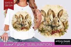 Easter Bunny Round Tshirt Background - Easter PNG Product Image 1