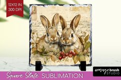 Easter Bunny Slate PNG - Easter Square Slate Sublimation Product Image 1
