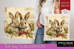 Easter Bunny Tote Bag - Easter Tote Bag PNG Sublimation Product Image 1