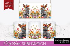 Easter Bunny Mug Wrap - Easter Mug PNG Sublimation Product Image 1