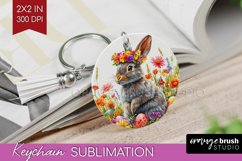 Easter Bunny Keychain PNG - Easter Keychain Sublimation Product Image 1