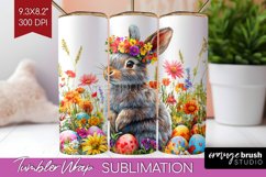 Easter Bunny Tumbler Wrap - Easter Tumbler PNG Sublimation Product Image 1