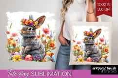 Easter Bunny Tote Bag - Easter Tote Bag PNG Sublimation Product Image 1