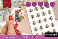 Easter Bunny Round Sticker - Easter Printable Sticker Sheet Product Image 1