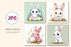 Cute Easter Bunny 04. TShirt Sticker, PNG. Product Image 3