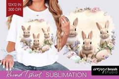 Easter Bunny Round Tshirt Background - Easter PNG Product Image 1