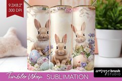 Easter Bunny Tumbler Wrap - Easter Tumbler PNG Sublimation Product Image 1