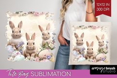 Easter Bunny Tote Bag - Easter Tote Bag PNG Sublimation Product Image 1