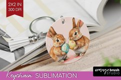 Easter Bunny Keychain PNG - Easter Keychain Sublimation Product Image 1