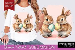 Easter Bunny Round Tshirt Background - Easter PNG Product Image 1