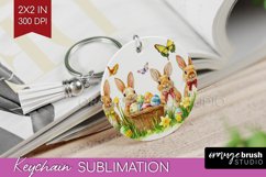 Easter Bunny Keychain PNG - Easter Keychain Sublimation Product Image 1