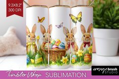 Easter Bunny Tumbler Wrap - Easter Tumbler PNG Sublimation Product Image 1