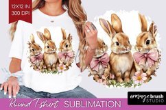 Easter Bunny Round Tshirt Background - Easter PNG Product Image 1