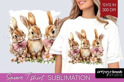 Easter Bunny Square Tshirt Background - Easter PNG Product Image 1