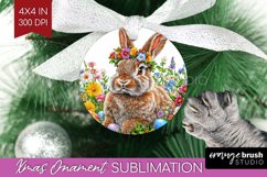 Easter Bunny Ornament PNG - Easter PNG Sublimation Product Image 1