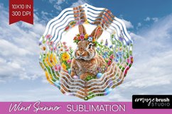 Easter Bunny Wind Spinner Sublimation PNG - Easter Round Product Image 1