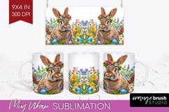 Easter Bunny Mug Wrap - Easter Mug PNG Sublimation Product Image 1