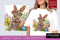 Easter Bunny Square Tshirt Background - Easter PNG Product Image 1