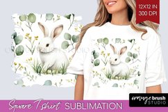 Easter Bunny Square Tshirt Background - Easter PNG Product Image 1