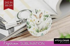 Easter Bunny Keychain PNG - Easter Keychain Sublimation Product Image 1