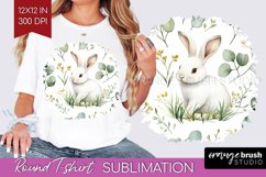 Easter Bunny Round Tshirt Background - Easter PNG Product Image 1