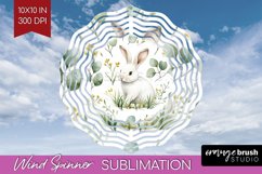 Easter Bunny Wind Spinner Sublimation PNG - Easter Round Product Image 1