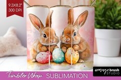 Easter Bunny Tumbler Wrap - Easter Tumbler PNG Sublimation Product Image 1