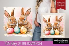 Easter Bunny Tote Bag - Easter Tote Bag PNG Sublimation Product Image 1