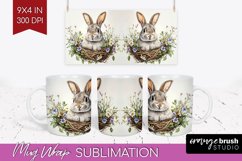 Easter Bunny Mug Wrap - Easter Mug PNG Sublimation Product Image 1