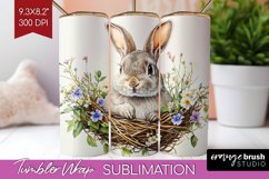 Easter Bunny Tumbler Wrap - Easter Tumbler PNG Sublimation Product Image 1