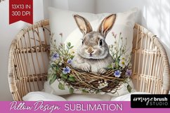 Easter Bunny Pillow Sublimation - Easter Pillow Cover PNG Product Image 1