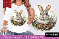 Easter Bunny Round Tshirt Background - Easter PNG Product Image 1