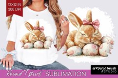 Easter Bunny Round Tshirt Background - Easter PNG Product Image 1