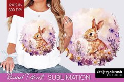 Easter Bunny Round Tshirt Background - Easter PNG Product Image 1