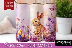 Easter Bunny Tumbler Wrap - Easter Tumbler PNG Sublimation Product Image 1