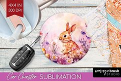 Easter Bunny Car Coaster - Easter Coaster PNG Sublimation Product Image 1
