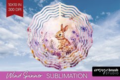 Easter Bunny Wind Spinner Sublimation PNG - Easter Round Product Image 1