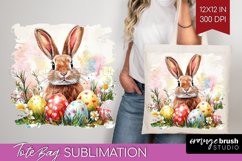 Easter Bunny Tote Bag - Easter Tote Bag PNG Sublimation Product Image 1