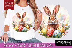 Easter Bunny Round Tshirt Background - Easter PNG Product Image 1