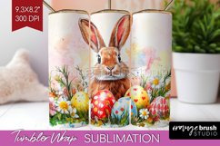 Easter Bunny Tumbler Wrap - Easter Tumbler PNG Sublimation Product Image 1