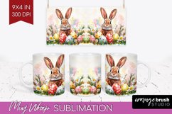 Easter Bunny Mug Wrap - Easter Mug PNG Sublimation Product Image 1