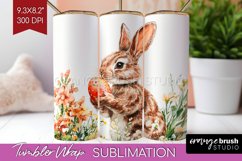 Easter Bunny Tumbler Wrap - Easter Tumbler PNG Sublimation Product Image 1