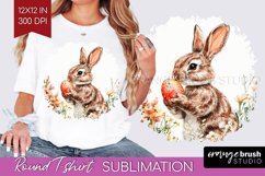 Easter Bunny Round Tshirt Background - Easter PNG Product Image 1