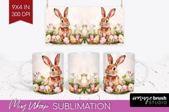 Easter Bunny Mug Wrap - Easter Mug PNG Sublimation Product Image 1