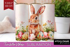 Easter Bunny Tumbler Wrap - Easter Tumbler PNG Sublimation Product Image 1