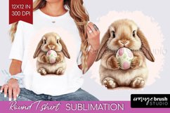Easter Bunny Round Tshirt Background - Easter PNG Product Image 1