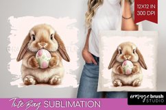 Easter Bunny Tote Bag - Easter Tote Bag PNG Sublimation Product Image 1