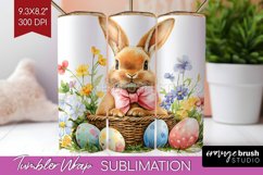 Easter Bunny Tumbler Wrap - Easter Tumbler PNG Sublimation Product Image 1
