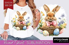 Easter Bunny Round Tshirt Background - Easter PNG Product Image 1
